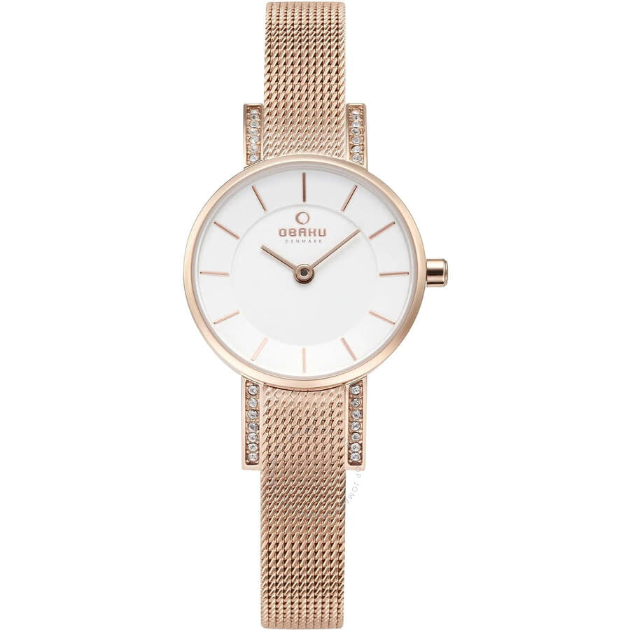 Obaku Lykke Quartz White Dial Ladies Watch V207LEVIMV - Dawson Watches