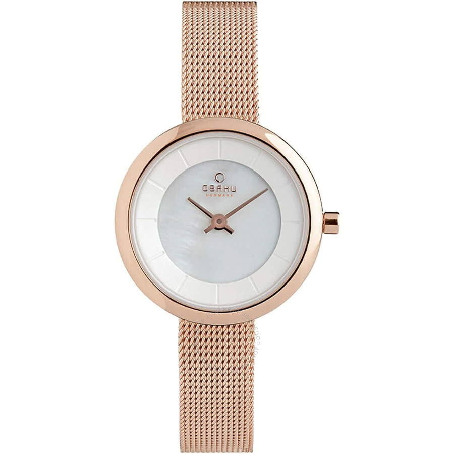 Obaku Stille Quartz Silver Dial Ladies Watch V146LXVWMV - Dawson Watches