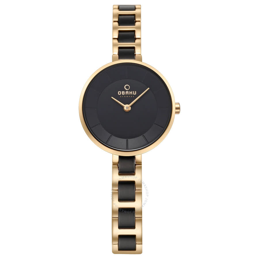 Obaku Vind Quartz Black Dial Ladies Watch V183LXGBSB - Dawson Watches