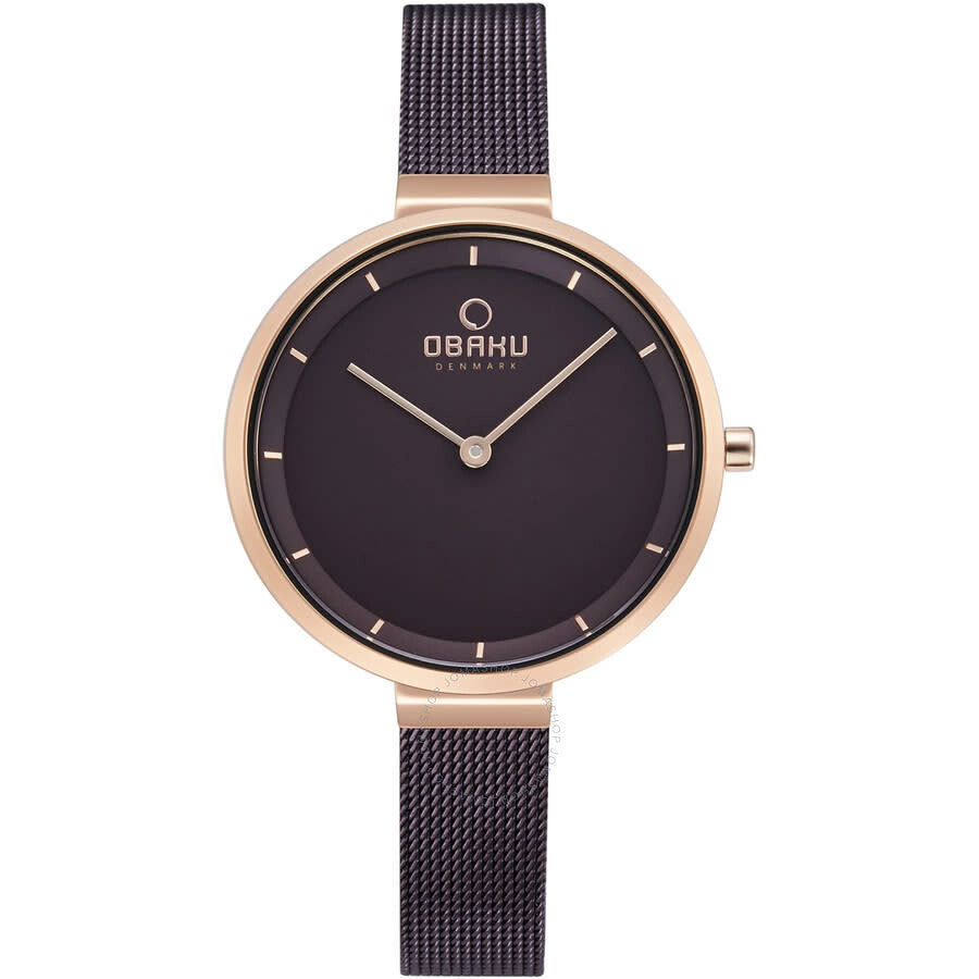 Obaku Walnut Quartz Grey Dial Ladies Watch V225LXVNMN - Dawson Watches