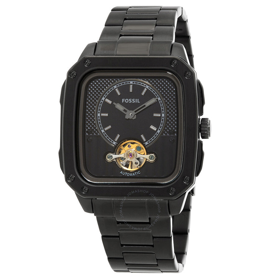 Open Box - Fossil Inscription Automatic Black Dial Men's Watch ME3238 - Dawson Watches