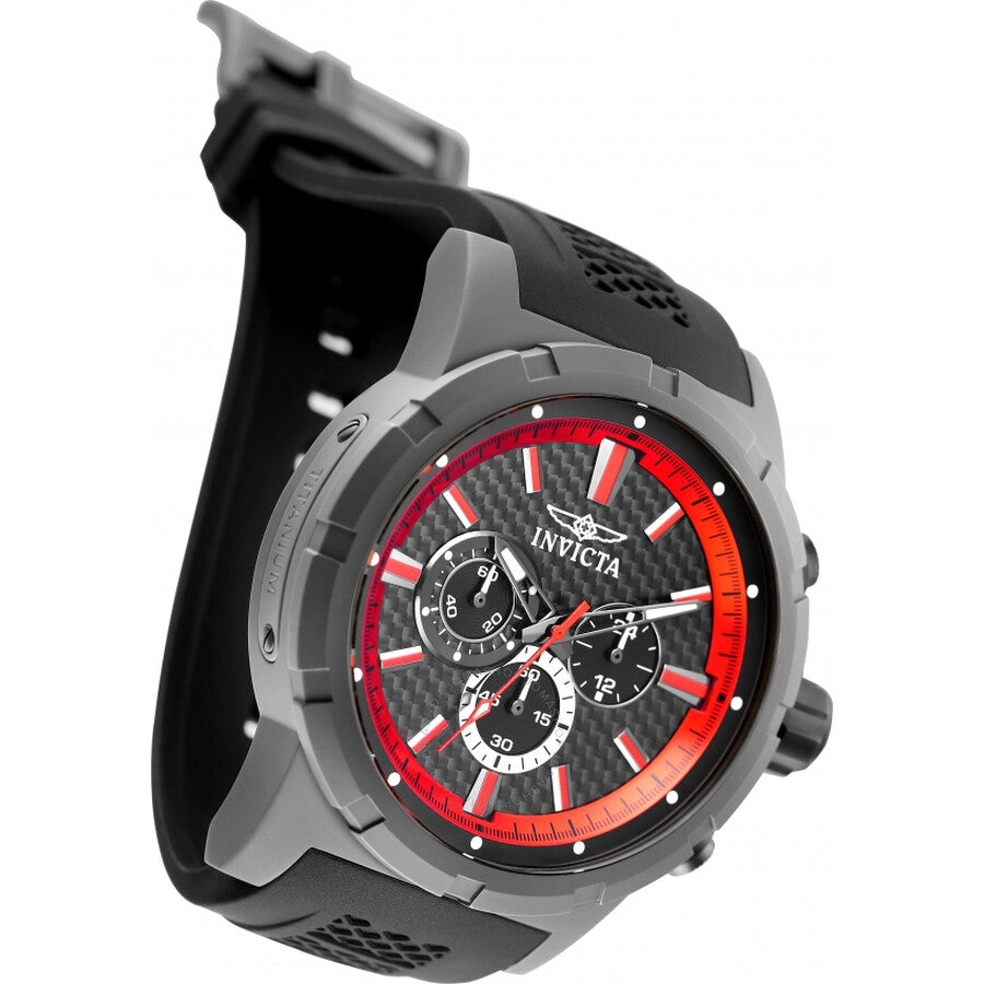 Open Box - Invicta TI-22 Chronograph Black Dial Black Silicone Men's Watch 20452 - The Watches Men & Co #2