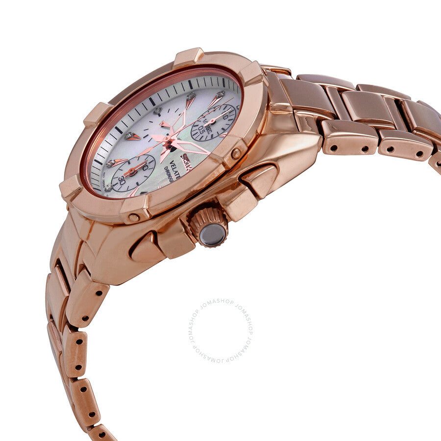 Open Box - Seiko Velatura Chronograph Quartz Diamond Mother Of Pearl Dial Ladies Watch Sndx92p1 - Dawson Watches #2