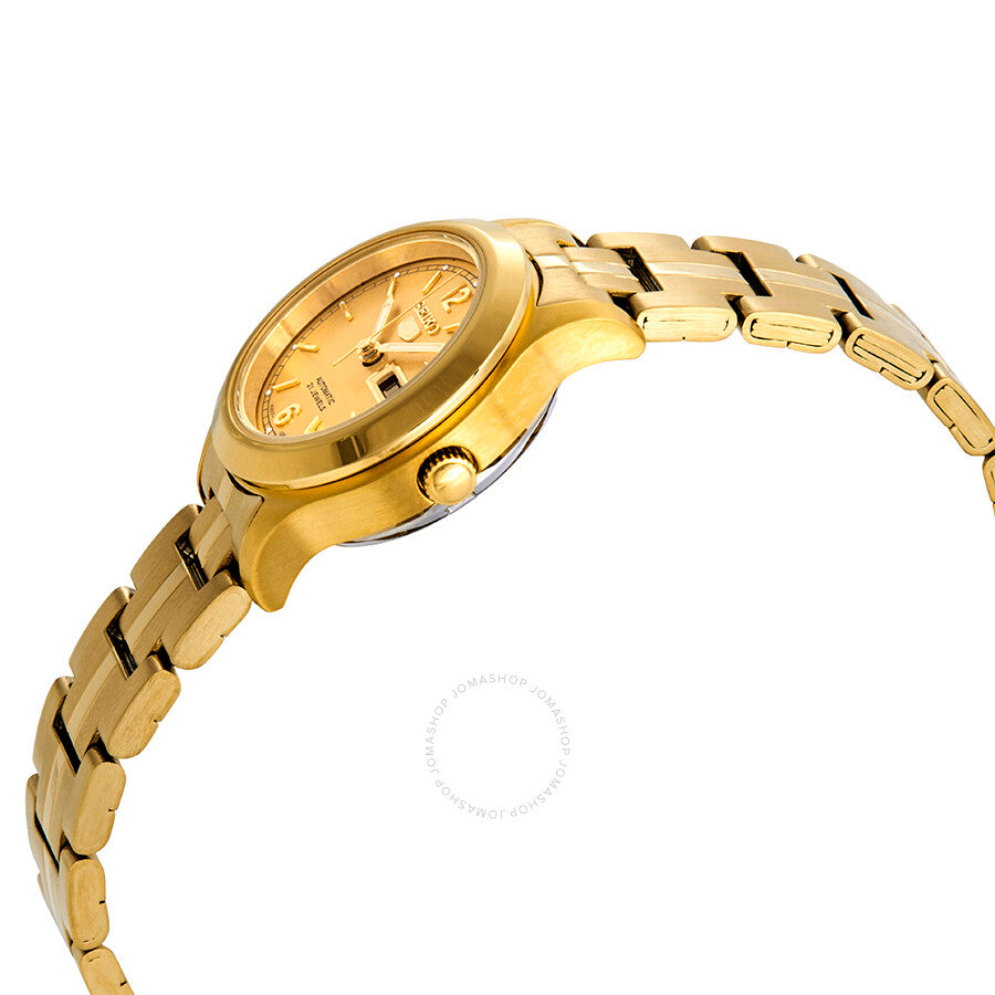 Open Box - Seiko Series 5 Automatic Gold Dial Gold-tone Ladies Watch SYME02 - Dawson Watches #2