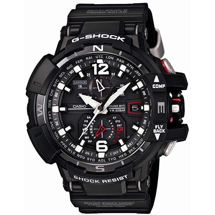 Pre-owned Casio G-shock Perpetual Alarm World Time Chronograph Black Dial Men's Watch GW-A1100-1AJF - Dawson Watches