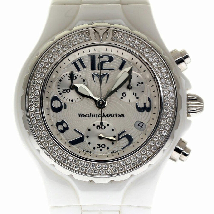 Pre-owned Technomarine Technodiamond Chronograph Silver Dial Ladies Watch DTC55C - Dawson Watches