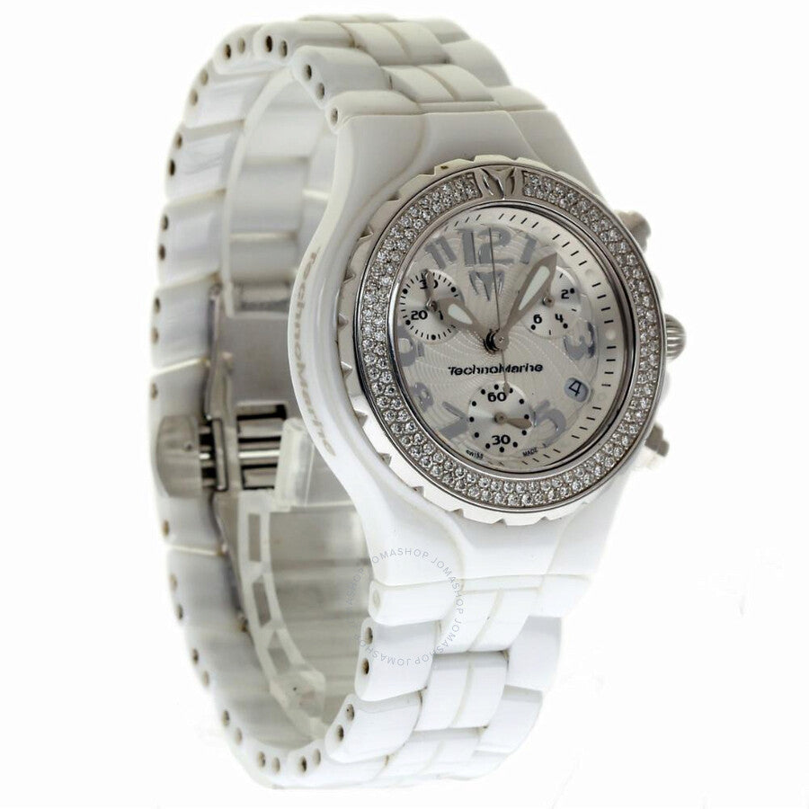 Pre-owned Technomarine Technodiamond Chronograph Silver Dial Ladies Watch DTC55C - Dawson Watches #5