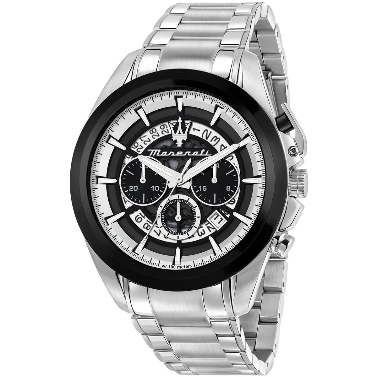 Maserati Traguardo Chronograph Black Dial Silver Stainless Steel Watch R8873612059