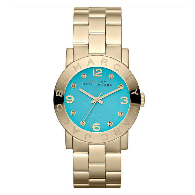 Marc By Marc Jacobs Amy Dinky Blue Dial Gold Watch MBM3229