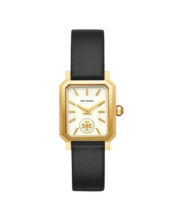 Tory Burch Robinson Gold Black Leather Strap Women's Watch TBW1504