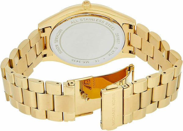 Michael Kors Slim Runway Green Dial Gold Women's Watch MK3435