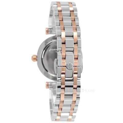 Tory Burch Classic T Watch Two Tone Rose Gold Silver Women's Watch TBW9011