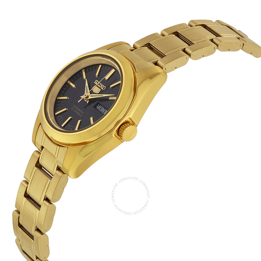 Seiko 5 Automatic Black Dial Gold-tone Ladies Watch SYMK22 - Dawson Watches #2