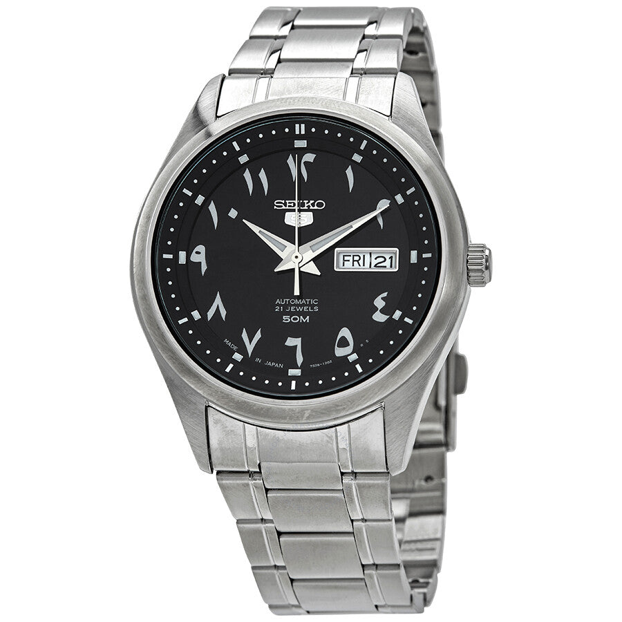 Seiko 5 Automatic Black Arabic Dial Men's Watch SNKP21J1 - Dawson Watches