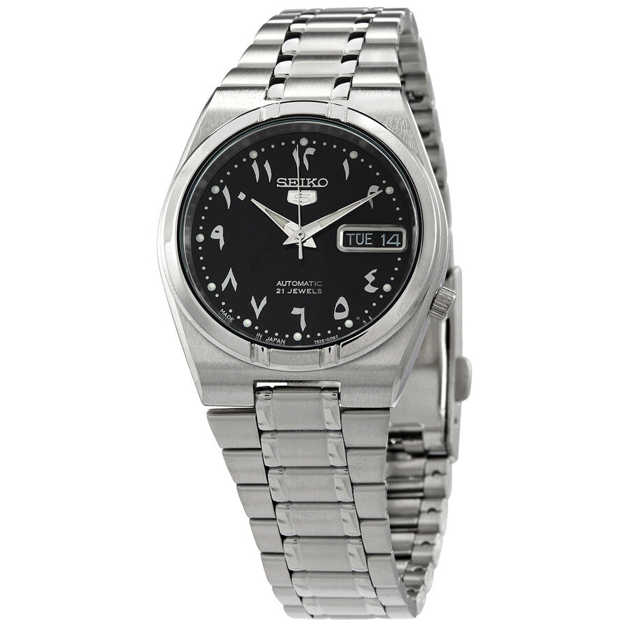 Seiko 5 Automatic Black Arabic Dial Stainless Steel Men's Watch SNK063J5 - Dawson Watches