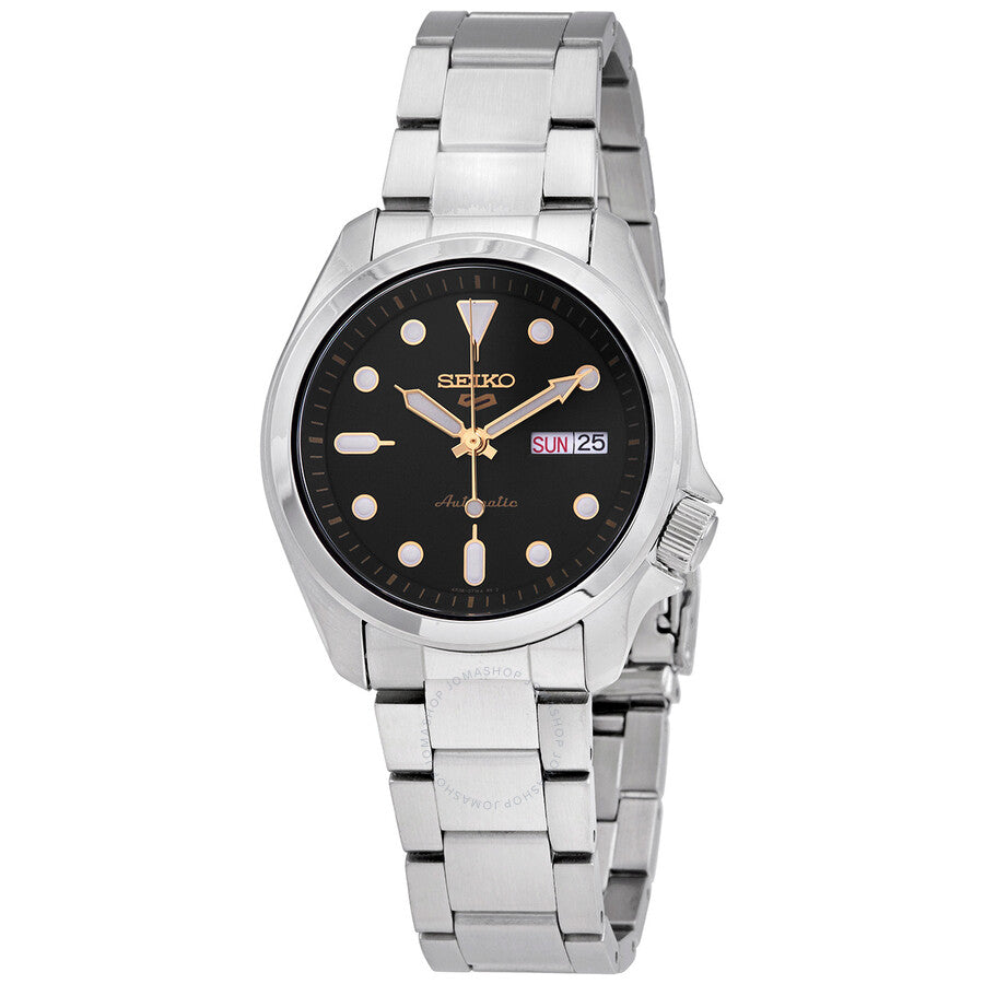 Seiko 5 Automatic Black Dial Stainless Steel Men's Watch SRPE57K1 - Dawson Watches
