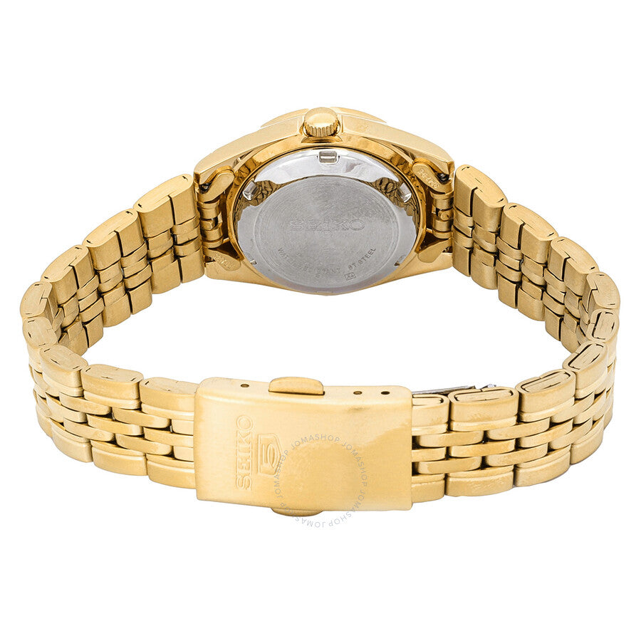 Seiko 5 Automatic Gold Dial Ladies Watch SYMA38K1 - The Watches Men & Co #3