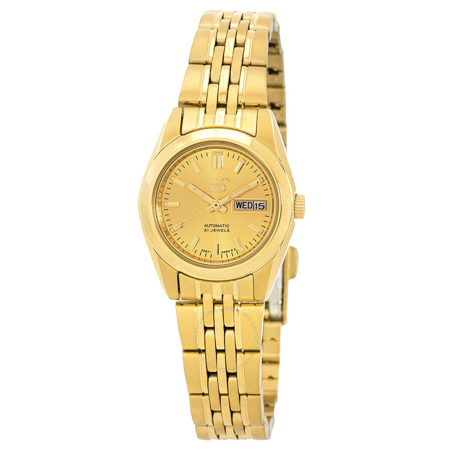 Seiko 5 Automatic Gold Dial Ladies Watch SYMA38K1 - Dawson Watches