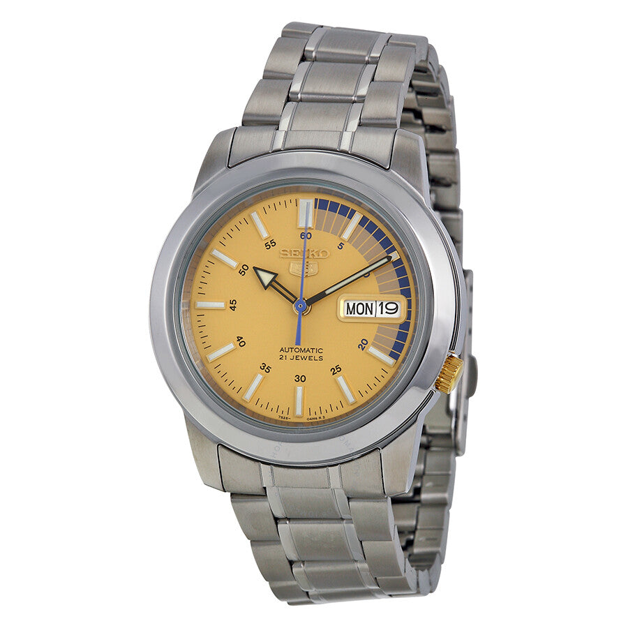 Seiko 5 Automatic Gold Dial Stainless Steel Men's Watch SNKK29 - Dawson Watches