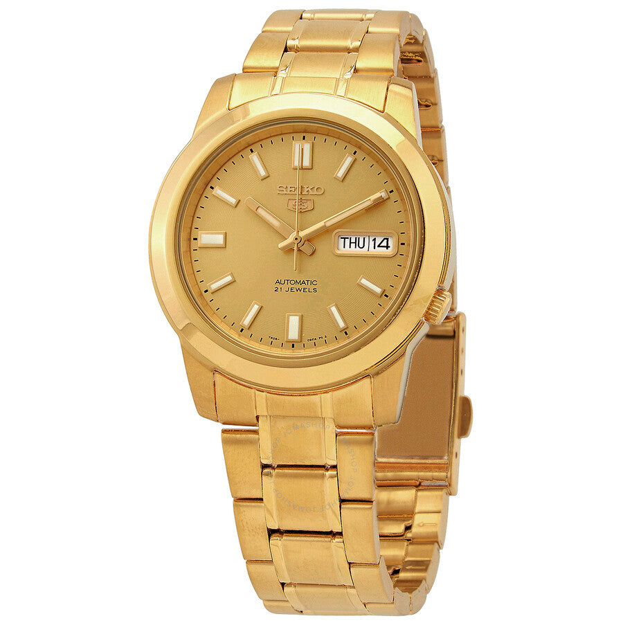 Seiko 5 Automatic Gold Dial Yellow Gold-tone Men's Watch SNKK20K1 - Dawson Watches