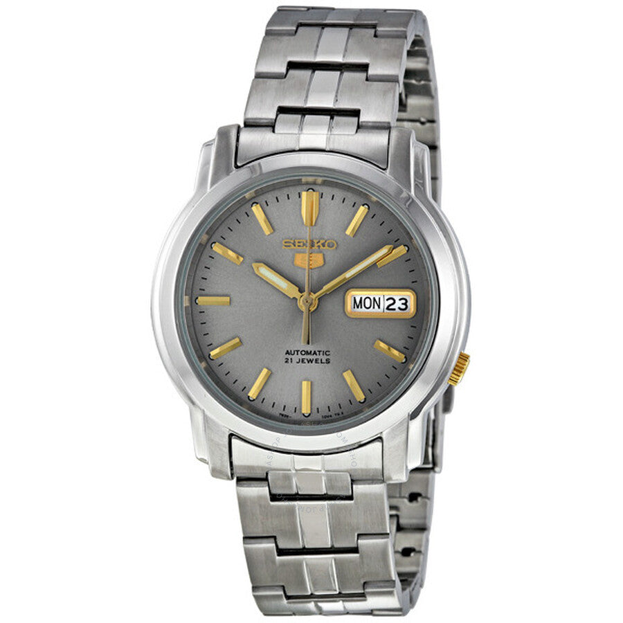 Seiko 5 Automatic Grey Dial Stainless Steel Men's Watch SNKK67 - Dawson Watches