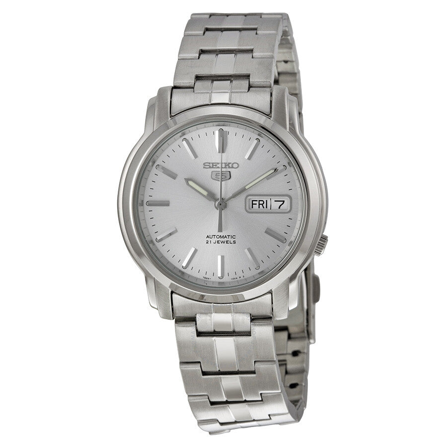Seiko 5 Automatic Silver Dial Stainless Steel Men's Watch SNKK65 - Dawson Watches