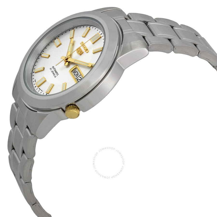 Seiko 5 Silver Stainless Steel Automatic Men's Watch SNKK09 - Dawson Watches #2