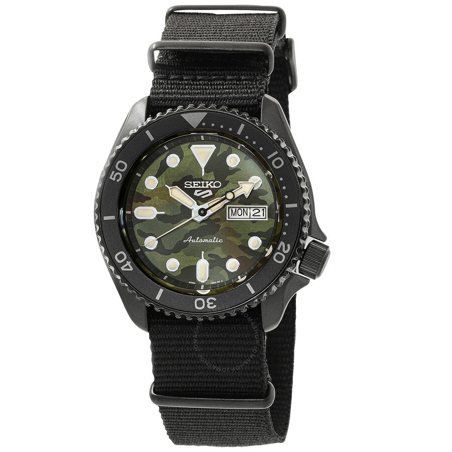 Seiko 5 Sports Automatic Green Camouflage Dial Men's Watch SRPJ37K1 - Dawson Watches