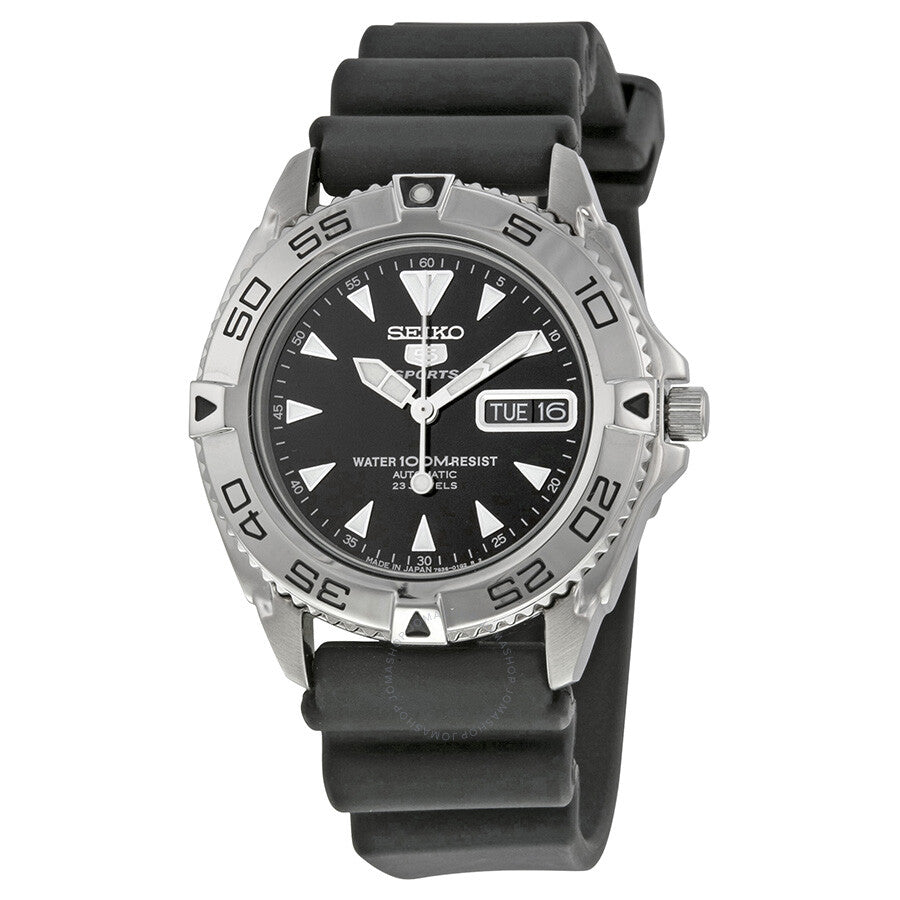 Seiko 5 Sports Automatic Black Dial Men's Watch SNZB33J2 - Dawson Watches