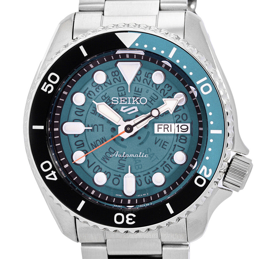 Seiko 5 Sports Automatic Teal Dial Men's Watch SRPJ45K1 - Dawson Watches #4
