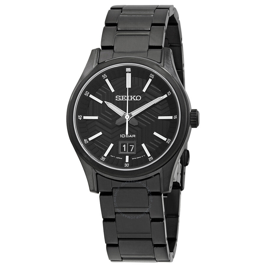 Seiko Big Date Quartz Black Dial Men's Watch SUR515P1 - Dawson Watches