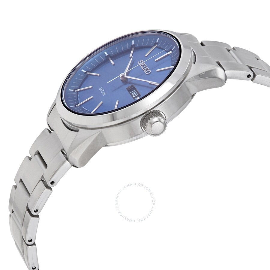 Seiko Solar Blue Dial Stainless Steel Men's Watch SNE525P1 - Dawson Watches #2