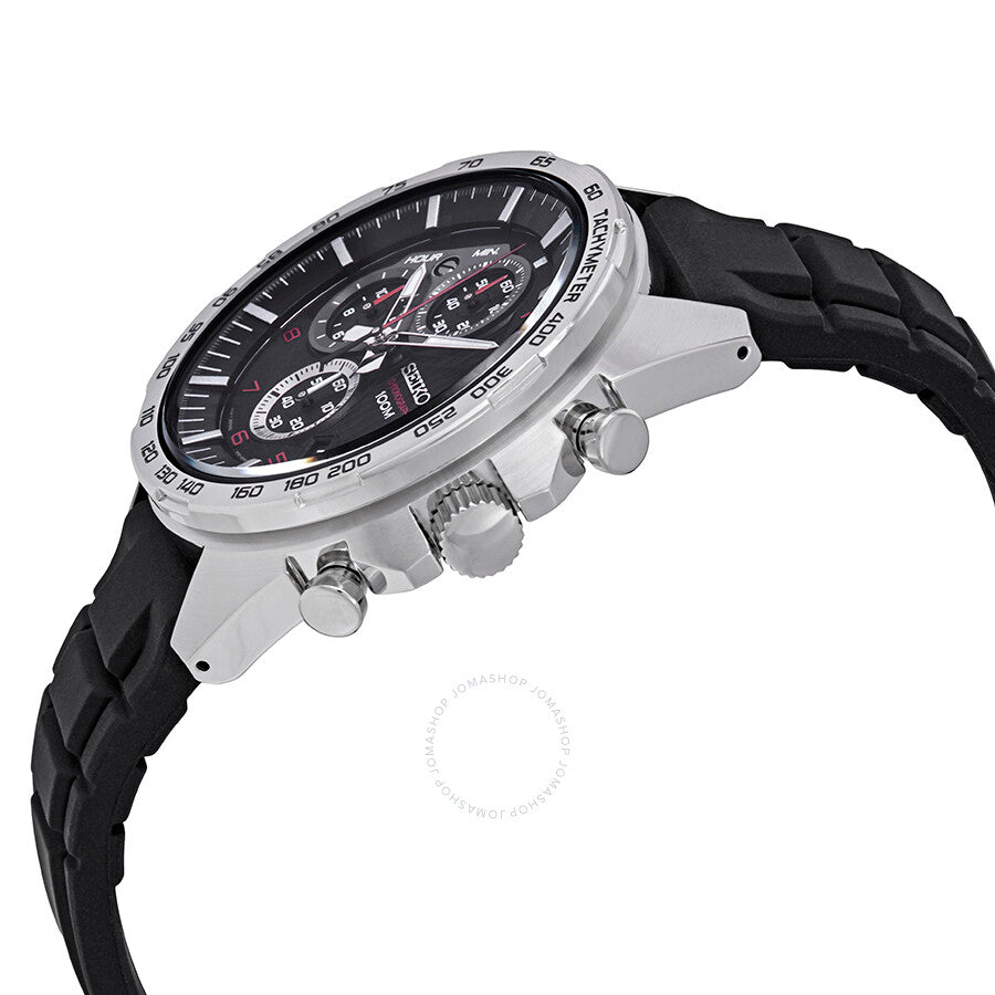 Seiko Chronograph Black Dial Black Rubber Men's Watch SSB325P1 - Dawson Watches #2