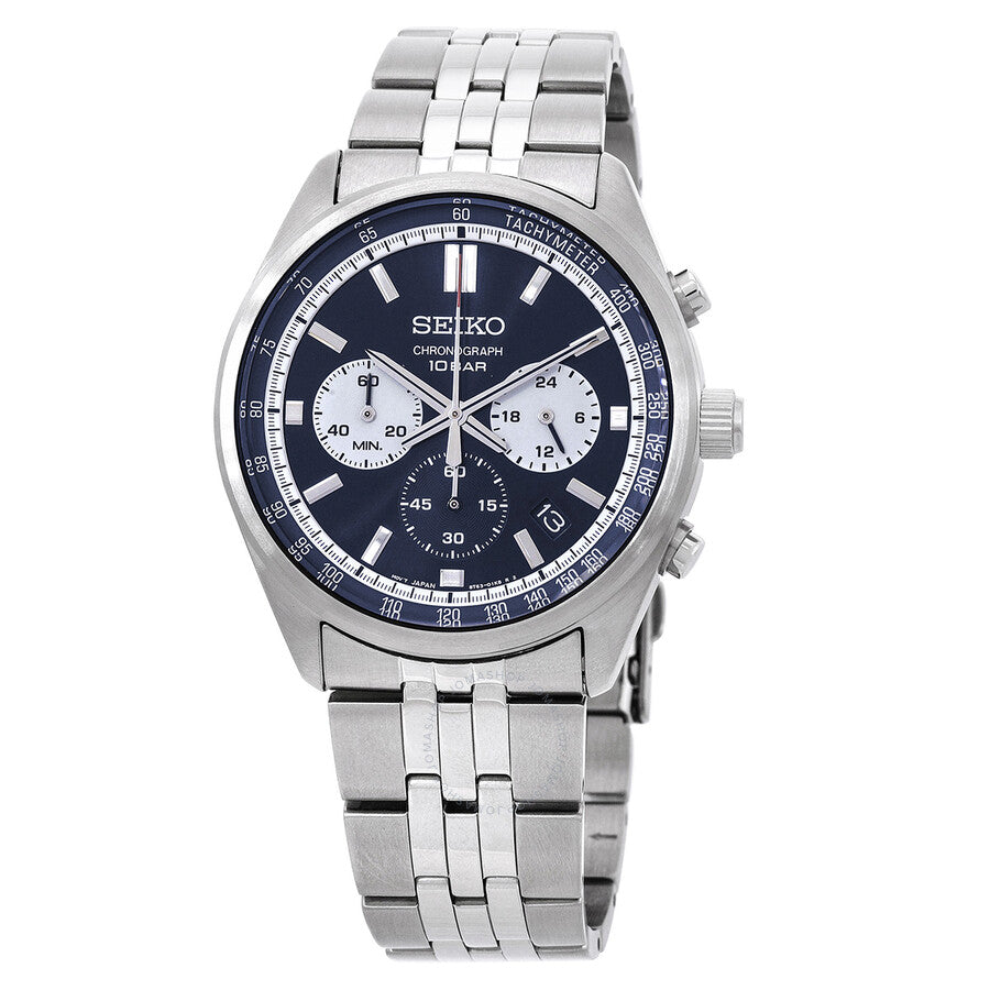 Seiko Chronograph Quartz Blue Dial Men's Watch SSB427P1 - Dawson Watches
