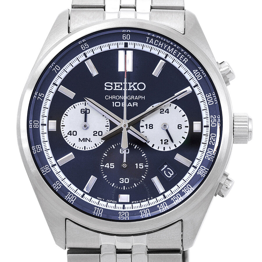 Seiko Chronograph Quartz Blue Dial Men's Watch SSB427P1 - Dawson Watches #4