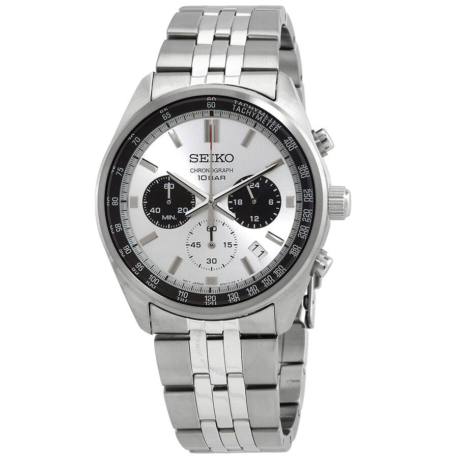 Seiko Chronograph Quartz White Dial Men's Watch SSB425P1 - Dawson Watches
