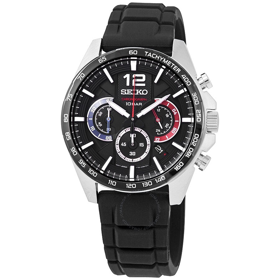 Seiko Essentials Chronograph Quartz Black Dial Men's Watch SSB347 - Dawson Watches