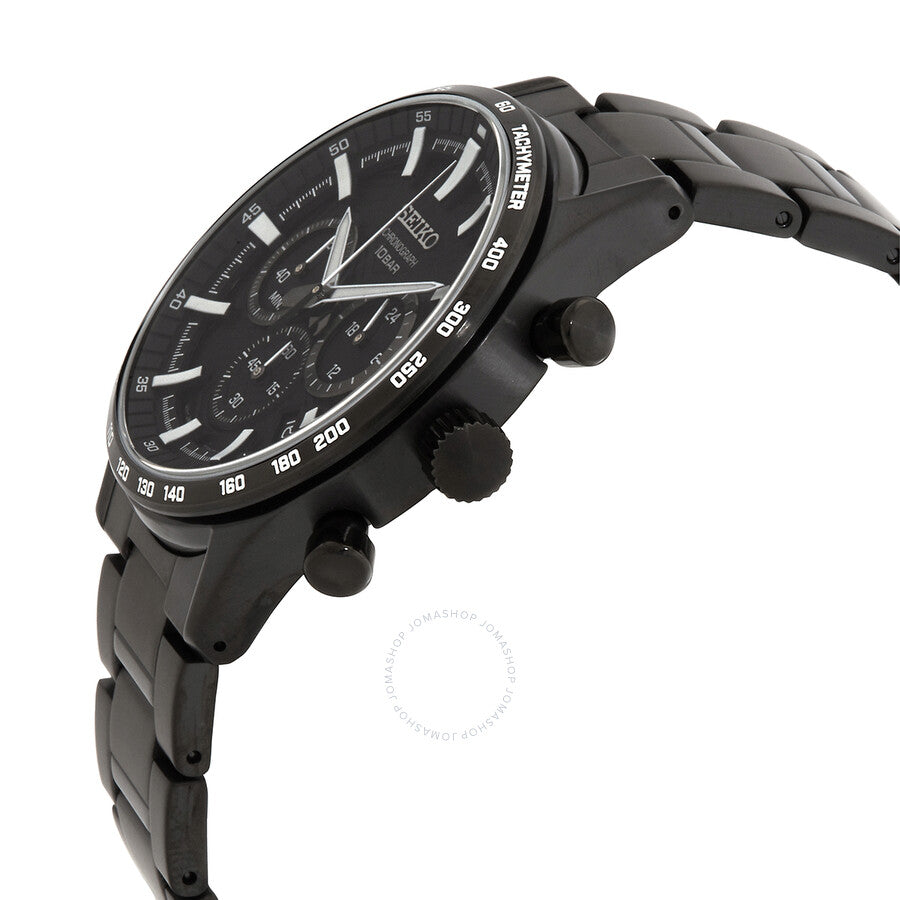 Seiko Chronograph Quartz Black Dial Men's Watch SSB415P1 - Dawson Watches #2