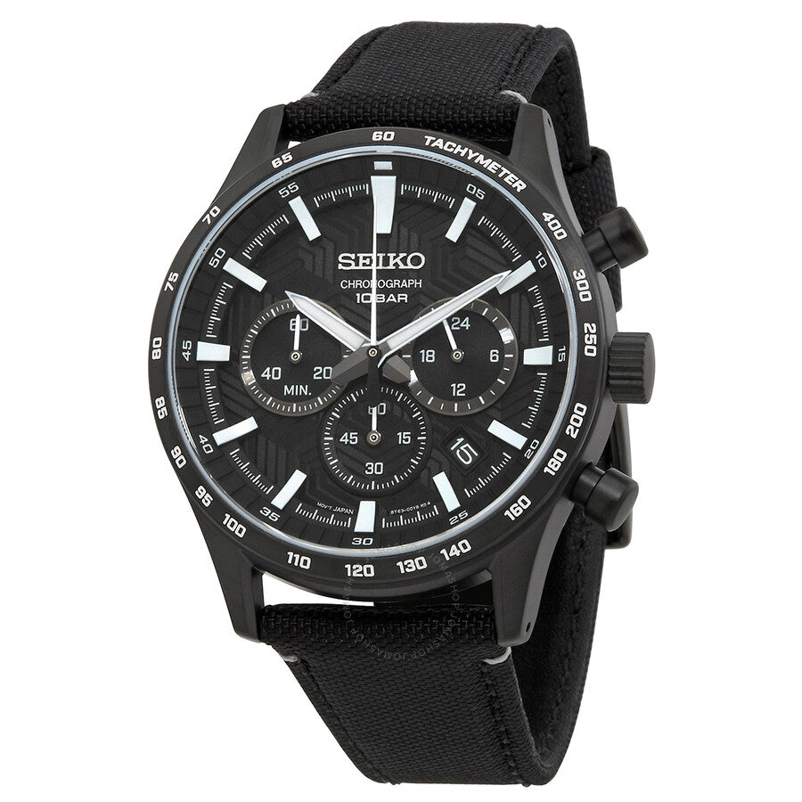 Seiko Chronograph Quartz Black Dial Men's Watch SSB417P1 - Dawson Watches
