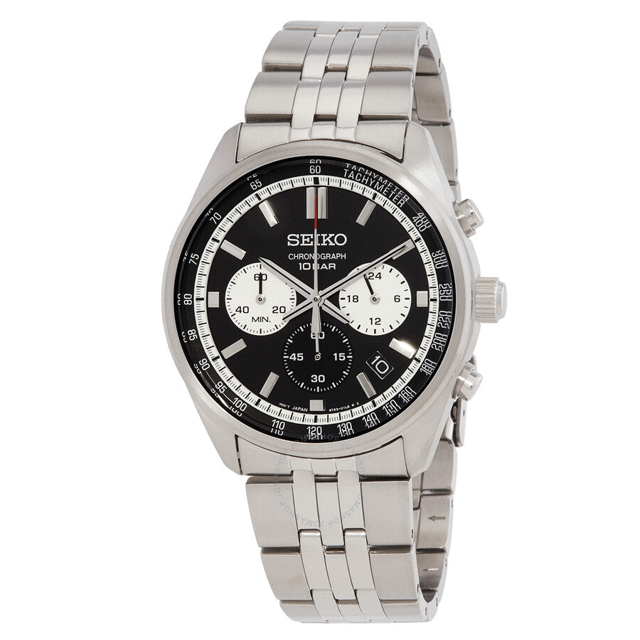 Seiko Chronograph Quartz Black Dial Men's Watch SSB429P1 - Dawson Watches