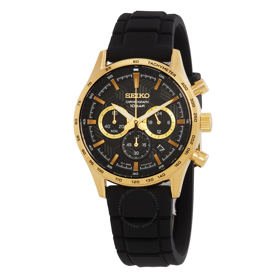 Seiko Chronograph Quartz Black Dial Men's Watch SSB446P1 - Dawson Watches