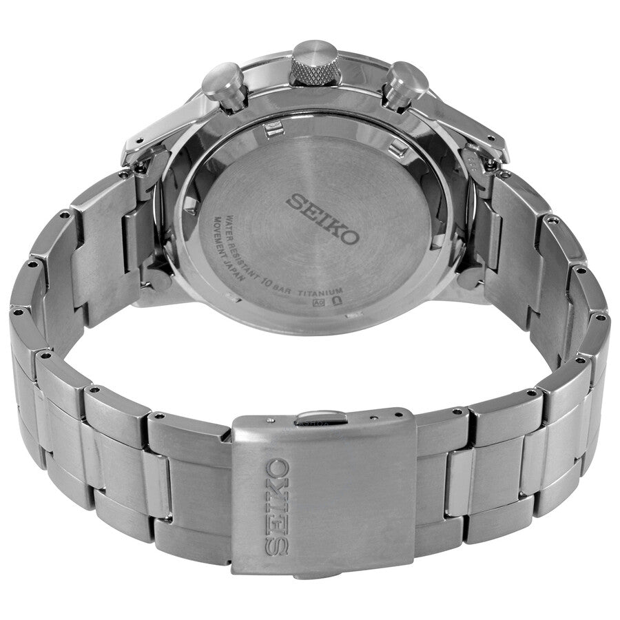 Seiko Chronograph Quartz Blue Dial Grey Titanium Men's Watch SSB387 - Dawson Watches #3