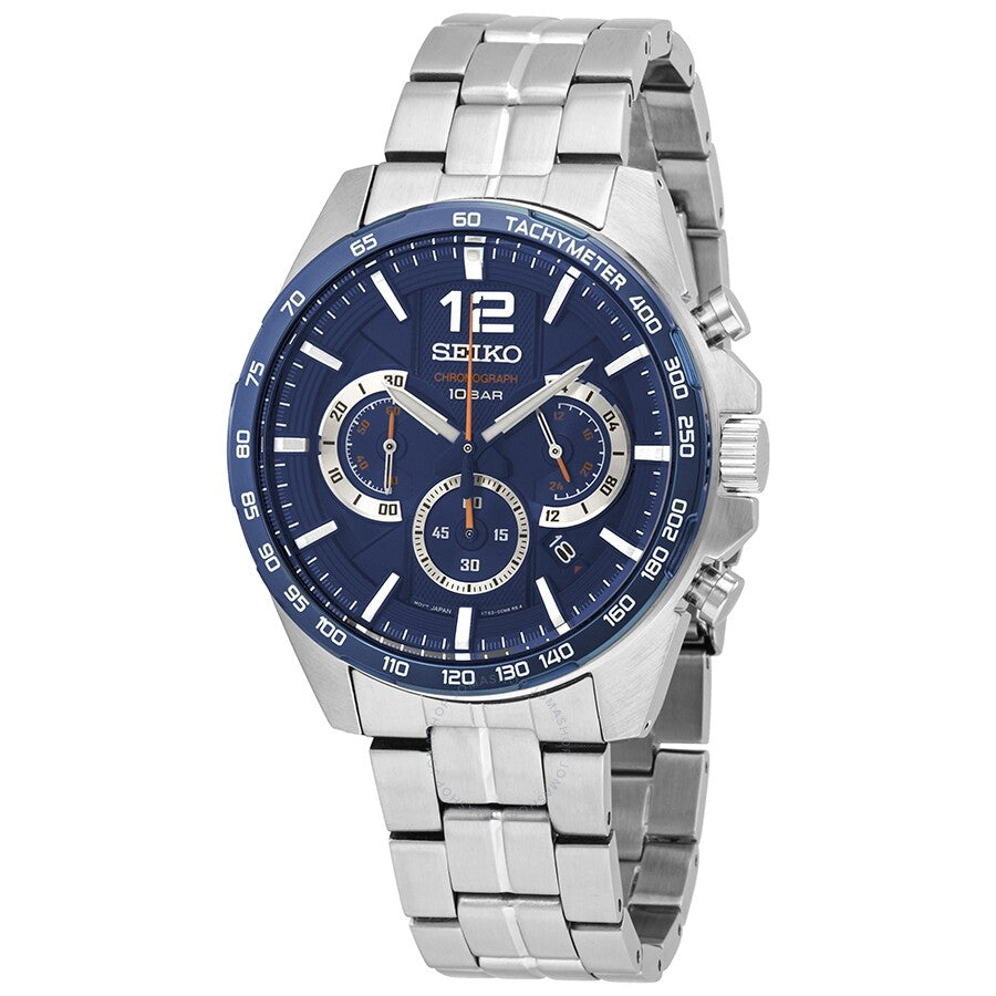 Seiko Essentials Chronograph Quartz Blue Dial Men's Watch Ssb345 - Dawson Watches