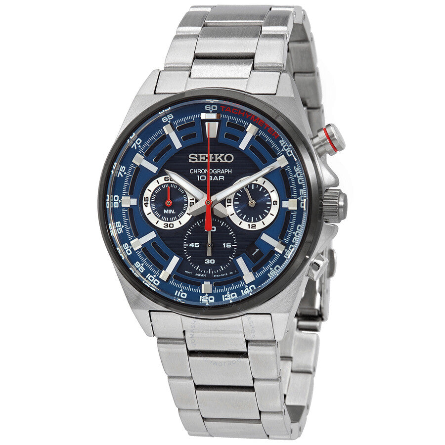 Seiko Chronograph Quartz Blue Dial Men's Watch SSB407P1 - Dawson Watches