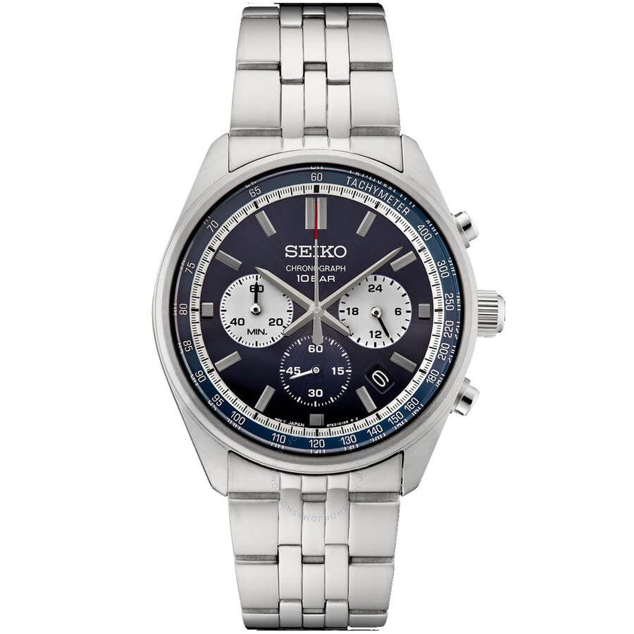 Seiko Chronograph Quartz Blue Dial Men's Watch SSB427 - Dawson Watches