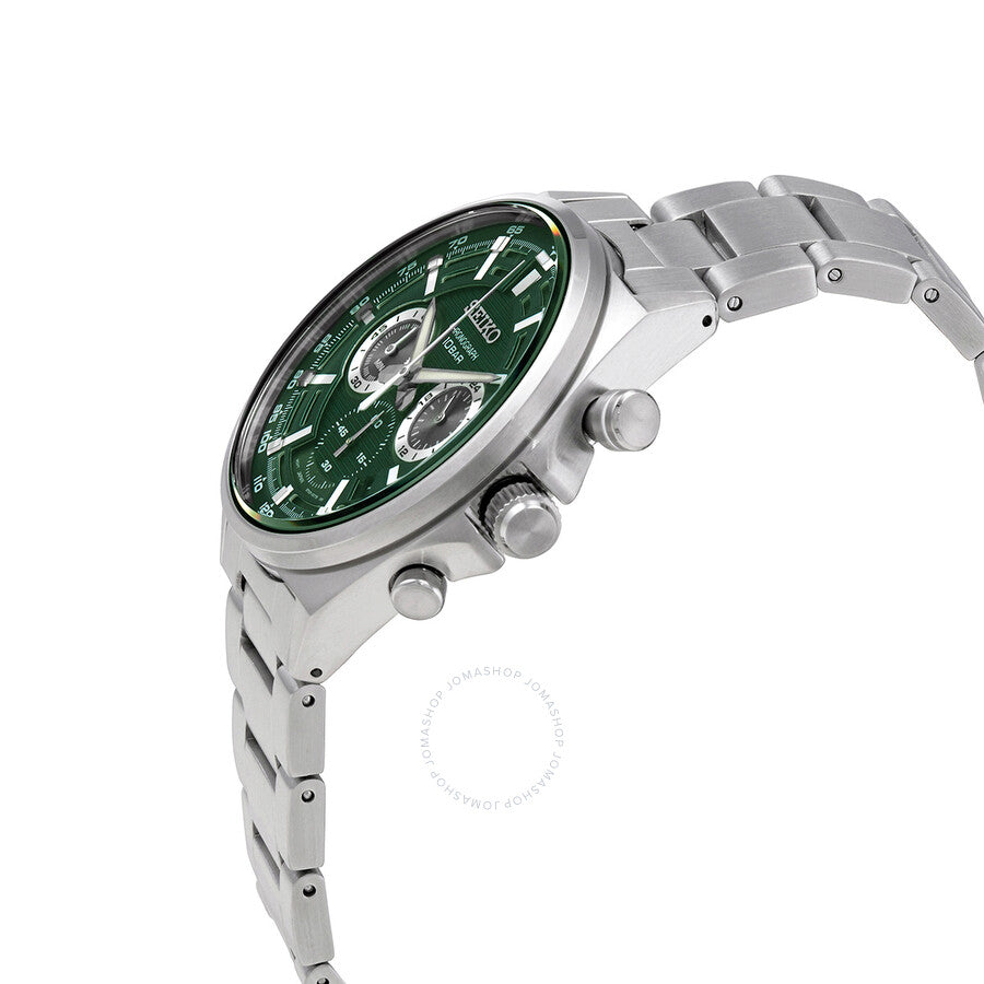 Seiko Chronograph Quartz Green Dial Stainless Steel Men's Watch SSB405P1 - Dawson Watches #2