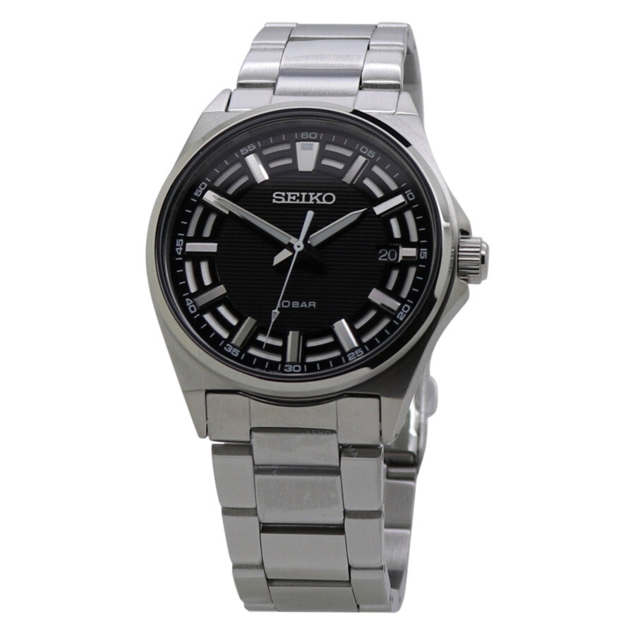 Seiko Classic Quartz Black Dial Men's Watch SUR505P1 - Dawson Watches