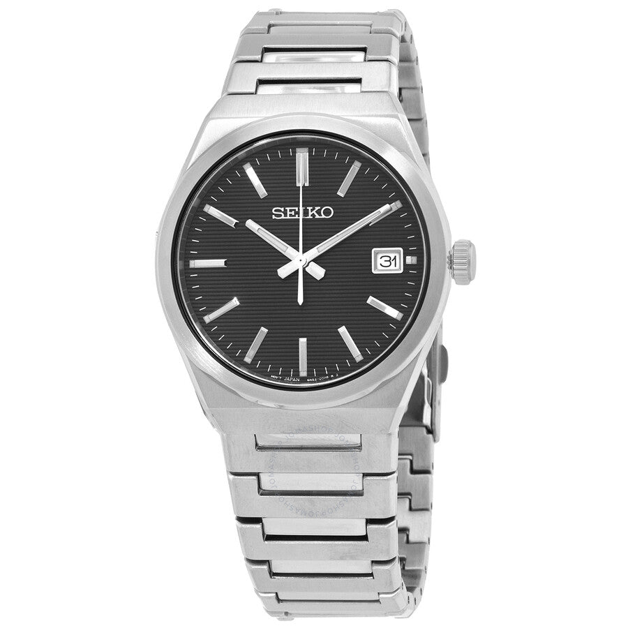 Seiko Classic Quartz Black Dial Men's Watch SUR557P1 - Dawson Watches