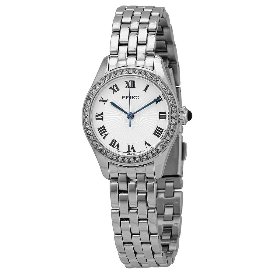 Seiko Classic Quartz White Dial Ladies Watch SUR333 - The Watches Men & Co