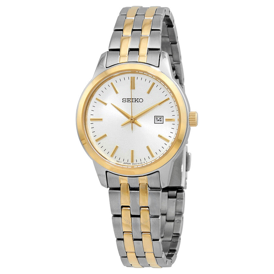 Seiko Classic Quartz White Dial Two-tone Ladies Watch SUR410 - Dawson Watches